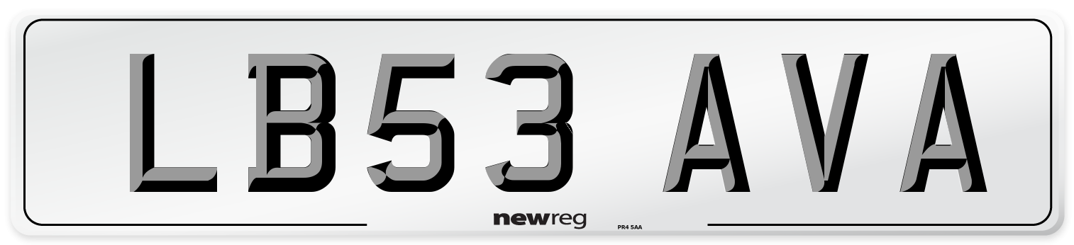 LB53 AVA Number Plate from New Reg